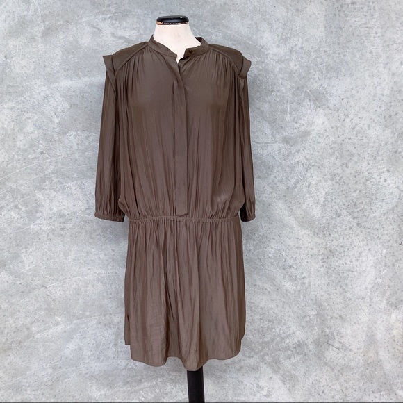 Olive Country Road Fluid Shirt Dress - AU 10 - Picture 8 of 15